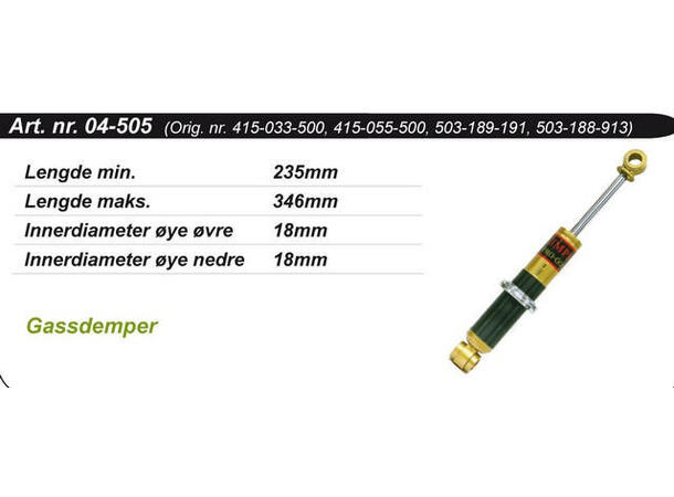 Kimpex Gold Støtdemper Ski-Doo/Lynx 415033500/415055500/503189191/503188913